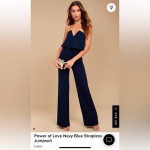 Navy Blue Lulu’s Strapless Jumpsuit